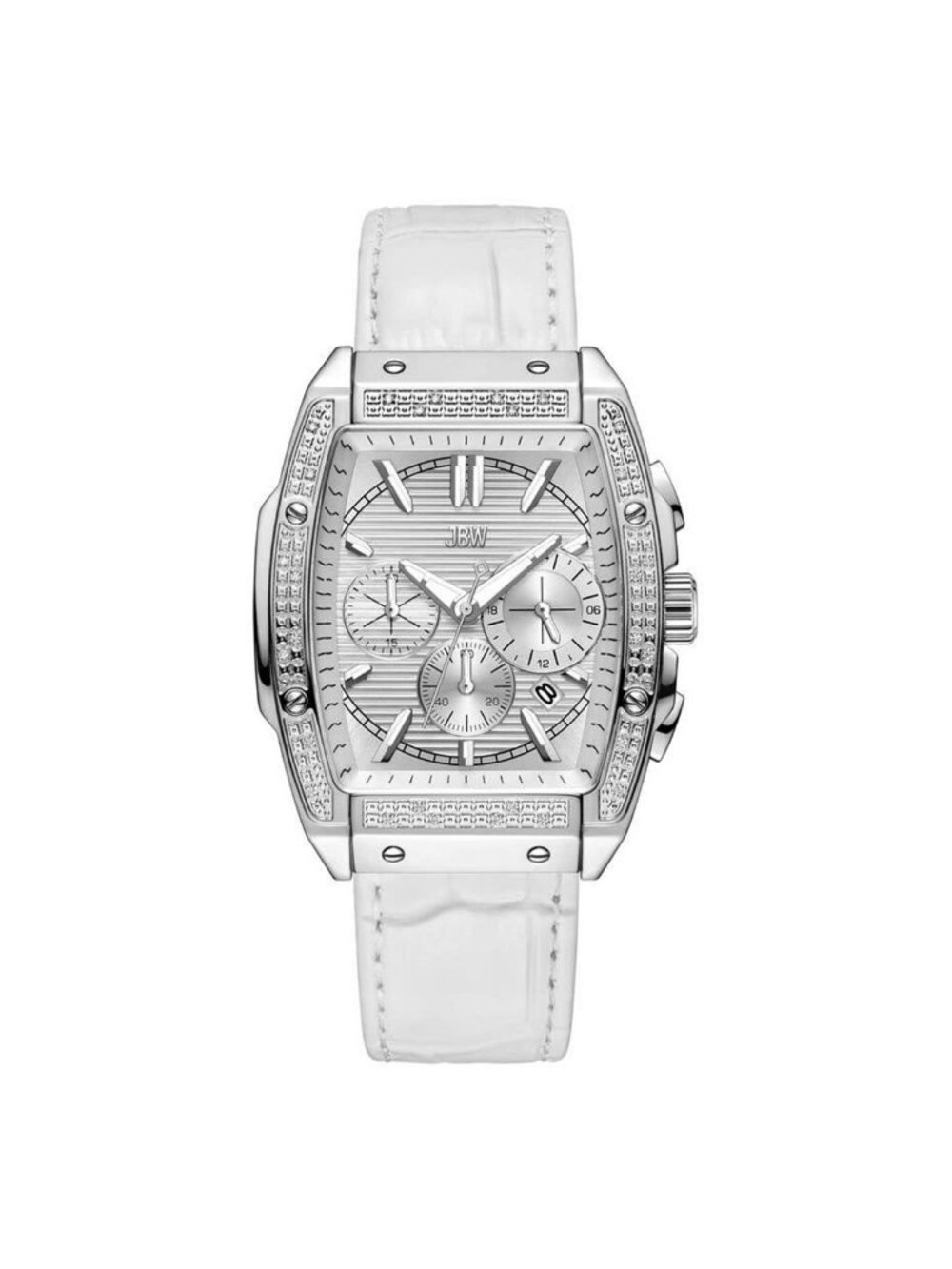 NWT JBW Echelon Chronograph Quartz Silver Dial Unisex Watch